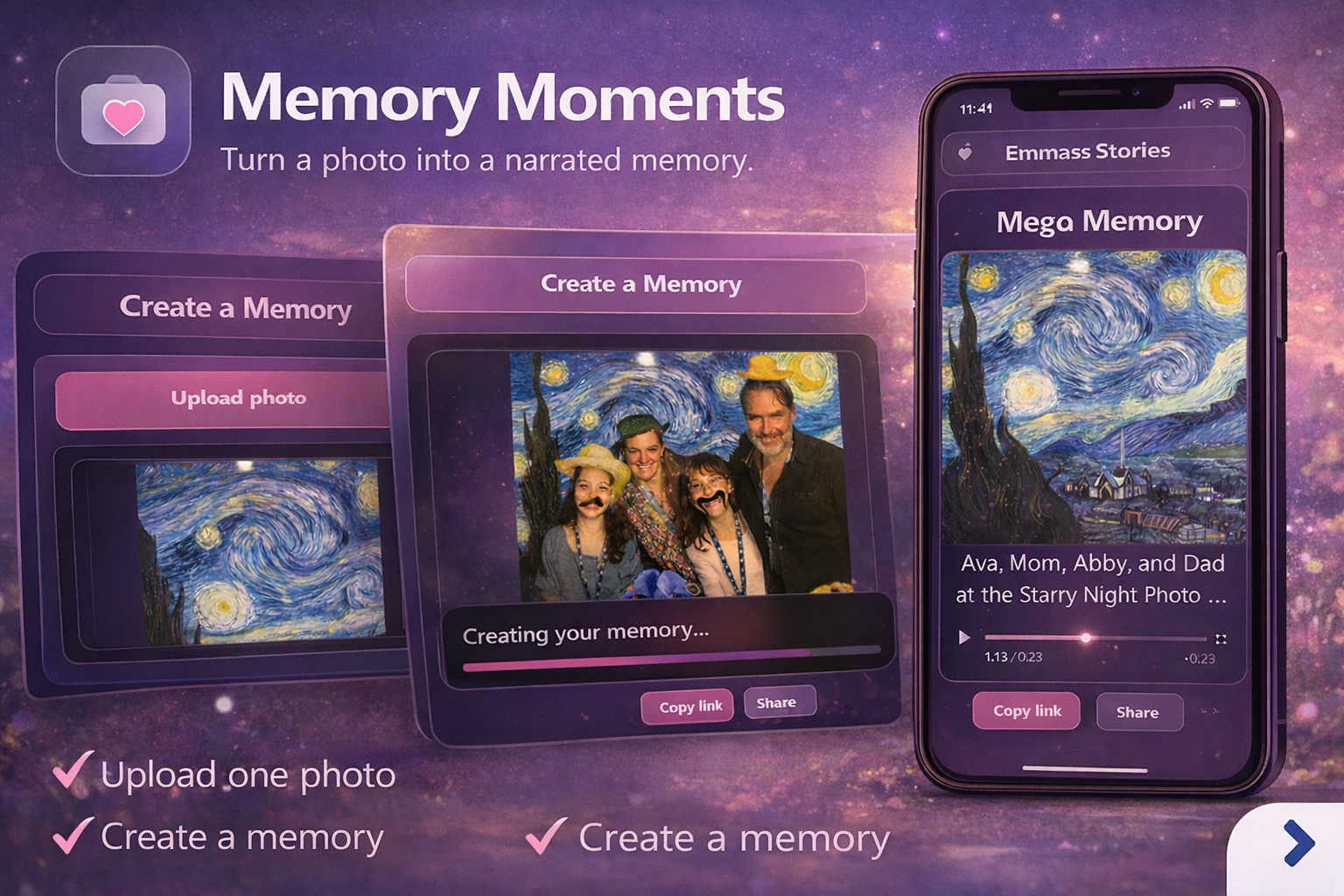 Memory Moments website screenshot